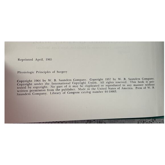 1965 2nd Ed Physiologic Principles of Surgery by Leo Zimmerman Rachmiel Levine - Picture 4 of 10